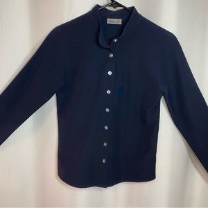 Gleice New Without Tags Navy Blue Button Up Long Sleeve Women’s Shirt Size XS